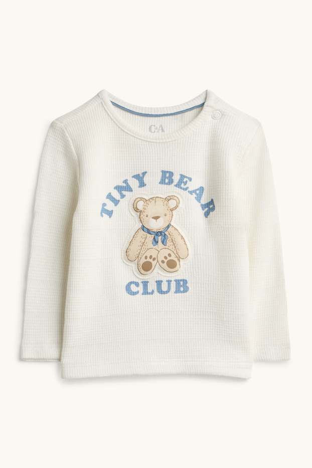 Baby Boys - Teddy bear - newborn outfit - 3 piece - blue / white