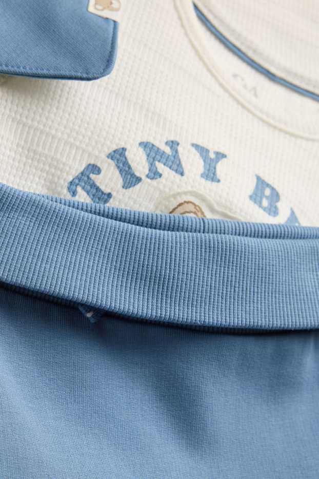 Baby Boys - Teddy bear - newborn outfit - 3 piece - blue / white
