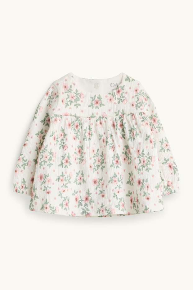 Baby Girls - Floral - baby outfit - 3 piece - white / rose