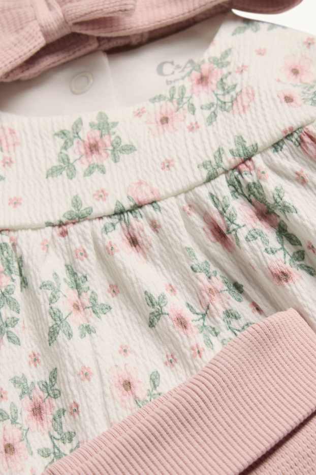 Baby Girls - Floral - baby outfit - 3 piece - white / rose