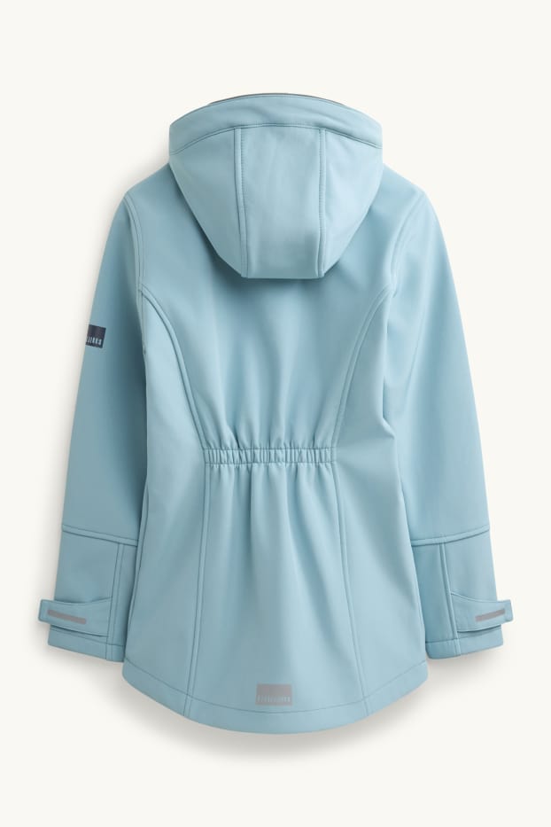 Children Girls - Softshell jacket with hood - waterproof - light blue