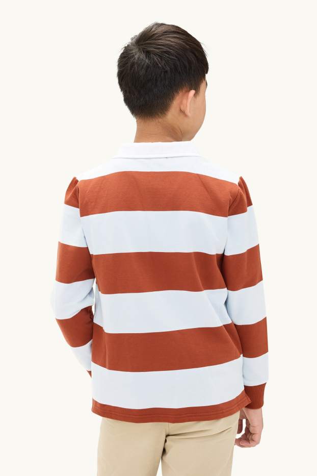 Children Boys - Sweatshirt - striped - orange / light blue