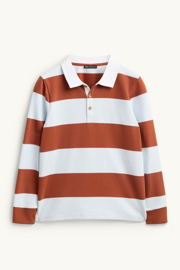 Children Boys - Sweatshirt - striped - orange / light blue