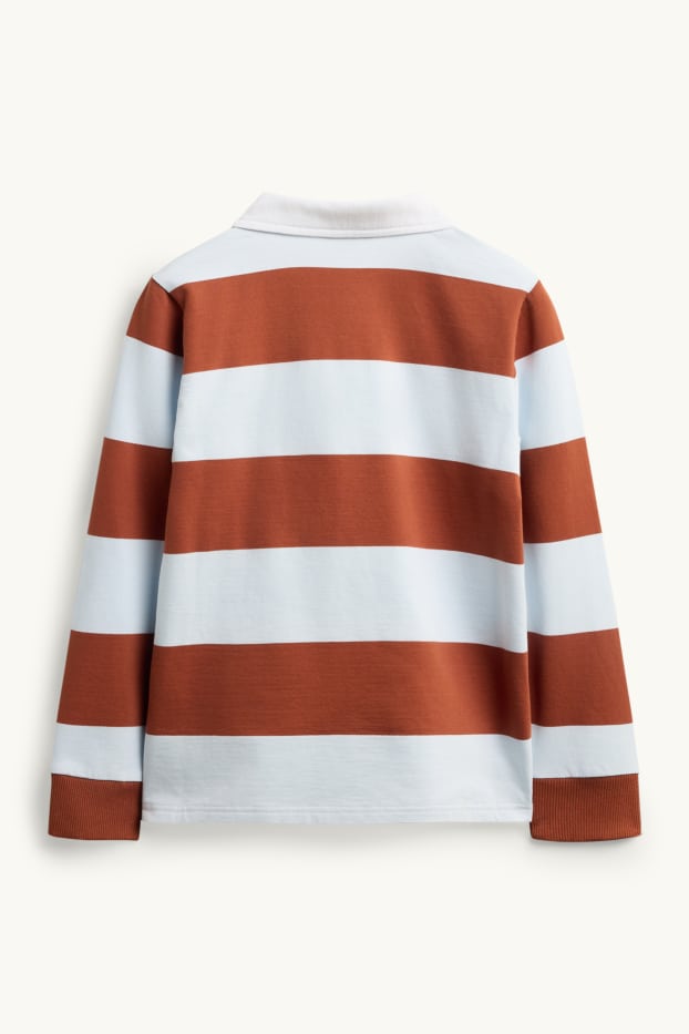 Children Boys - Sweatshirt - striped - orange / light blue