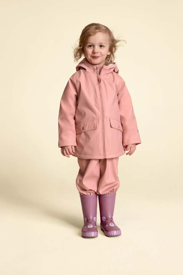 Children Girls - Waterproof trousers - lined - waterproof - light rose