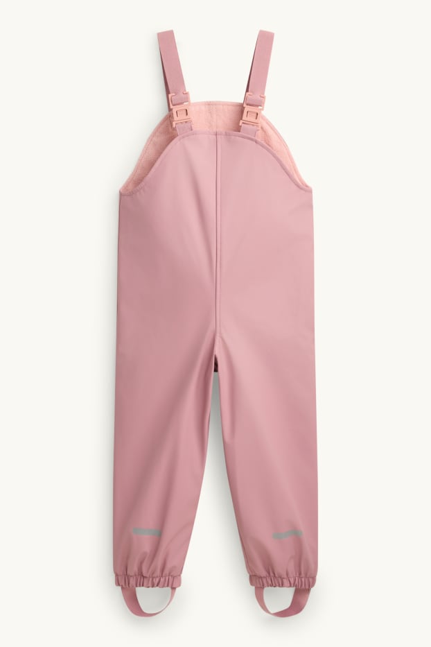 Children Girls - Waterproof trousers - lined - waterproof - pink