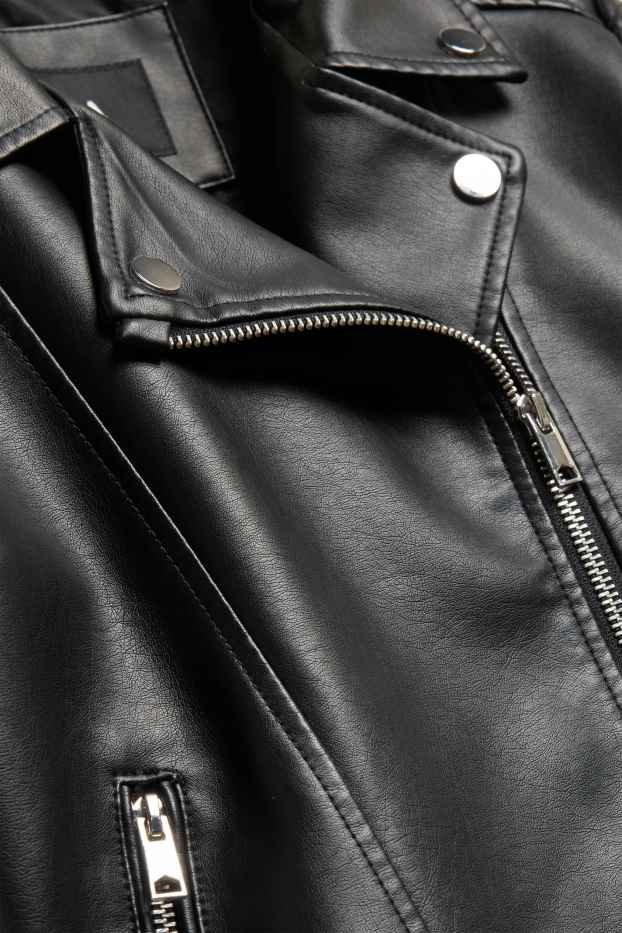 Children Girls - Biker jacket - faux leather - black