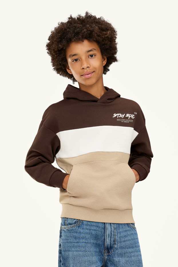 Children Boys - Hoodie - brown / beige