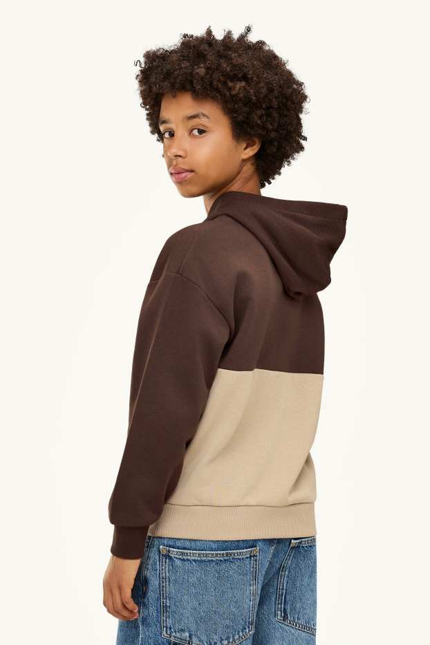 Children Boys - Hoodie - brown / beige
