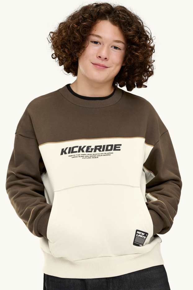 Children Boys - Sweatshirt - brown / cremewhite