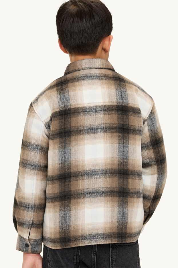 Children Boys - Shirt jacket - check - beige / brown