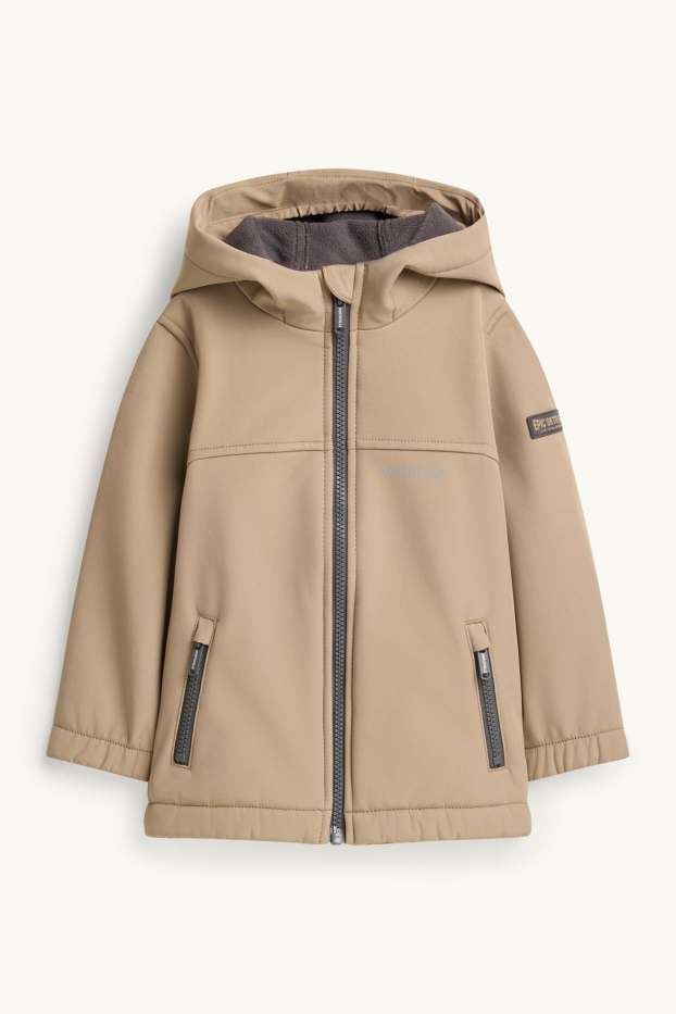 Children Boys - Rain jacket with hood - waterproof - light brown