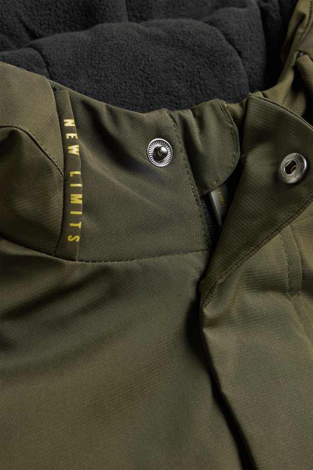 Children Boys - Parka with hood - lined - water-repellent - dark green