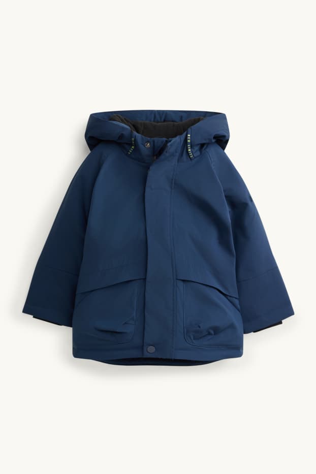 Children Boys - Parka with hood - lined - water-repellent - dark blue