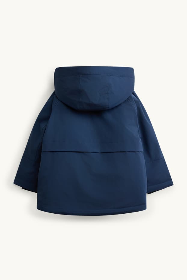 Children Boys - Parka with hood - lined - water-repellent - dark blue