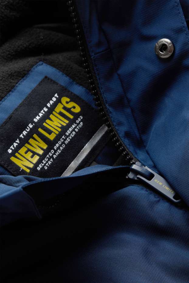 Children Boys - Parka with hood - lined - water-repellent - dark blue