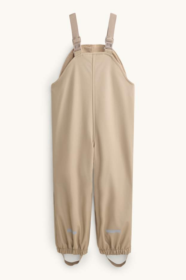 Children Boys - Waterproof trousers - lined - waterproof - light brown