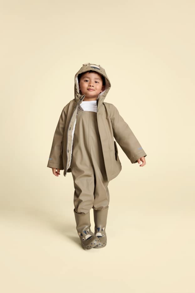 Children Boys - Waterproof trousers - lined - waterproof - light brown
