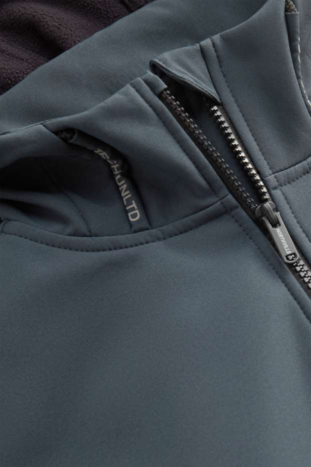 Children Boys - Softshell jacket with hood - waterproof - dark gray