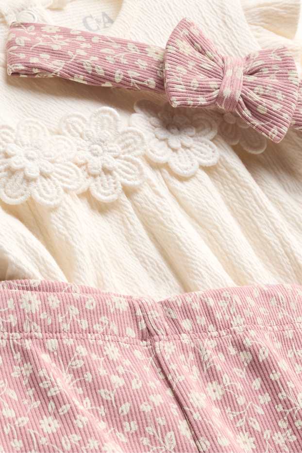 Baby Girls - Floral - baby outfit - white / pink