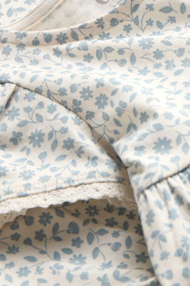 Baby Girls - Floral - baby dress - white / blue