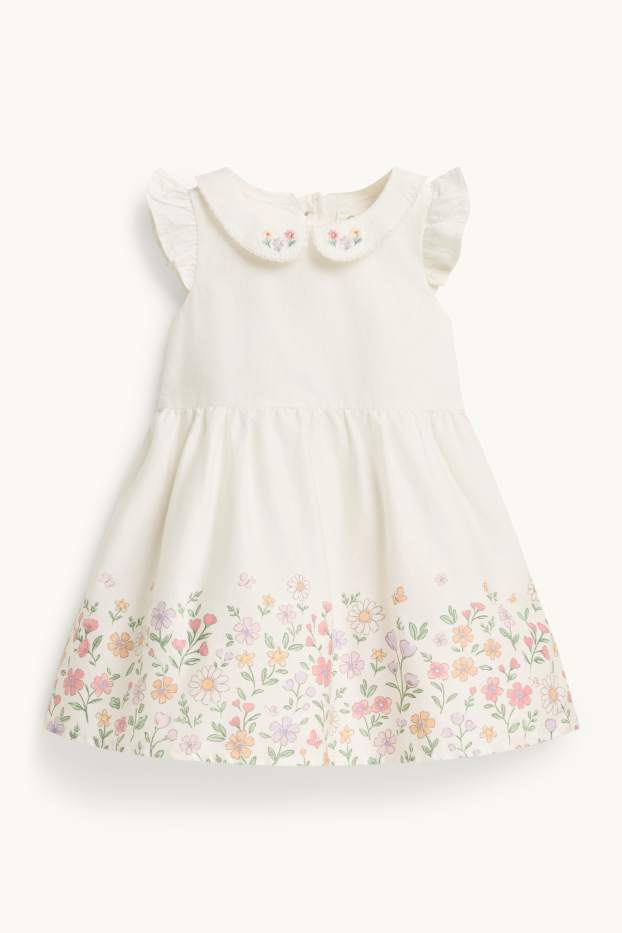 Baby Girls - Floral - baby dress - white