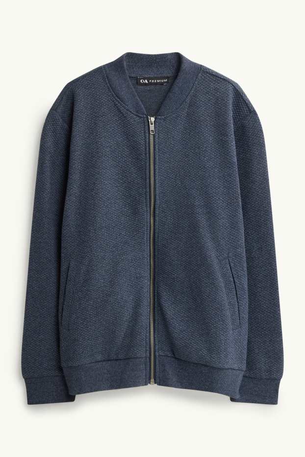 Children Boys - Zip-through sweatshirt - textured - dark blue