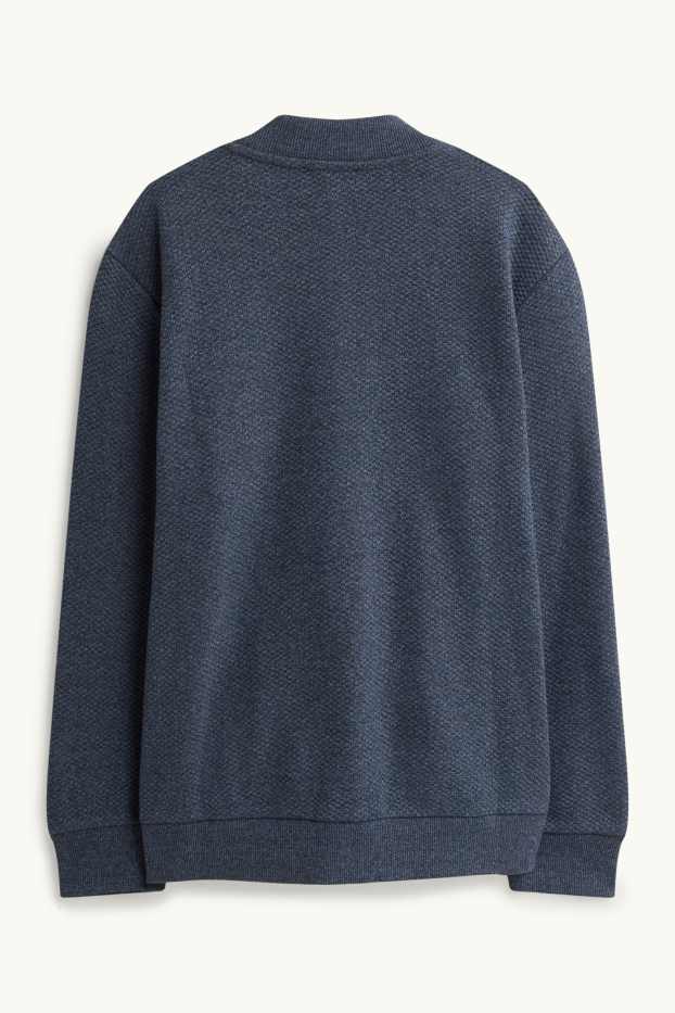 Children Boys - Zip-through sweatshirt - textured - dark blue