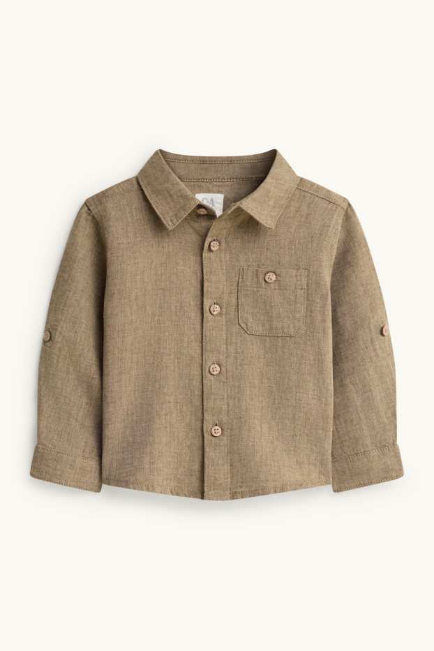Baby Boys - Baby outfit with linen content - 2 piece - brown
