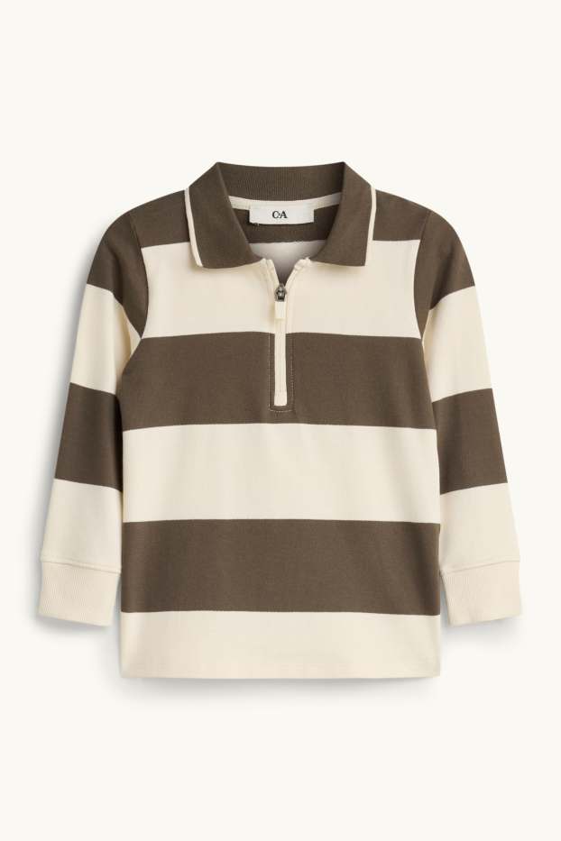 Children Boys - Polo shirt - striped - brown / cremewhite