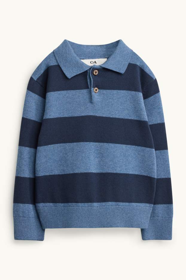 Children Boys - Jumper - striped - blue
