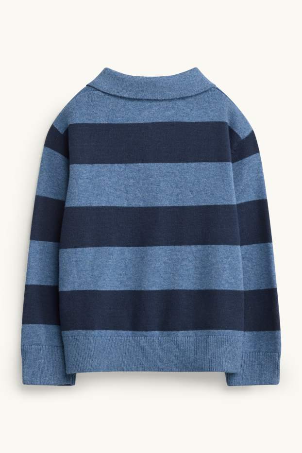 Children Boys - Jumper - striped - blue
