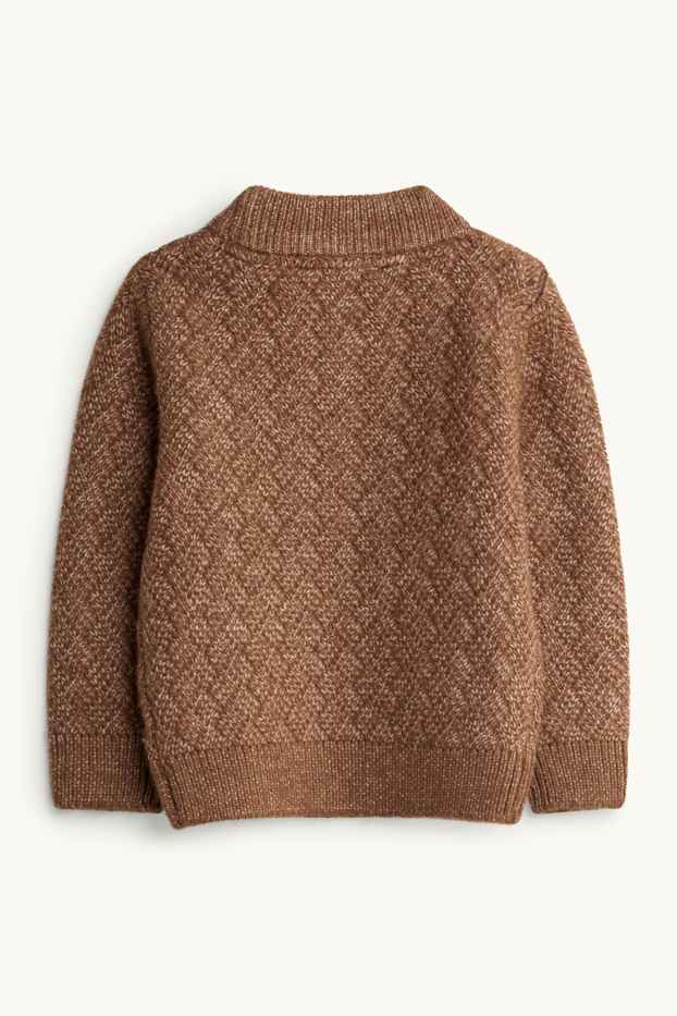 Children Boys - Jumper - textured - brown-melange