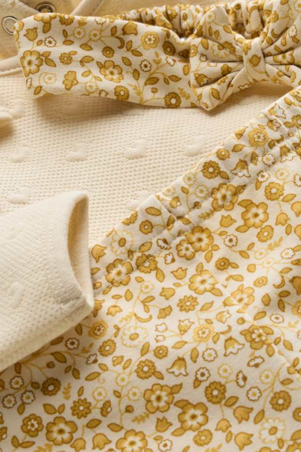Baby Girls - Floral - baby outfit - 3 piece - yellow