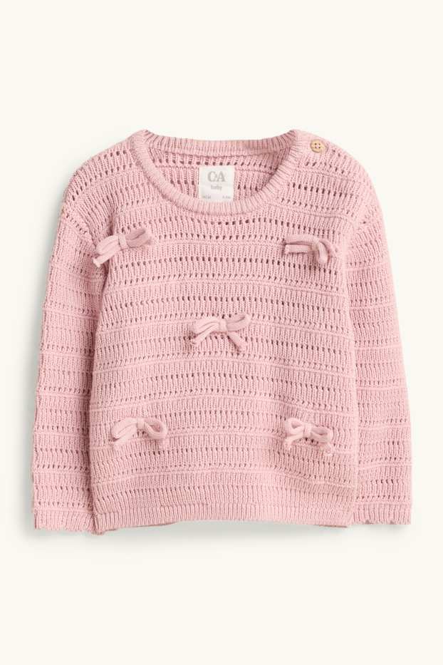 Baby Girls - Bow - baby outfit - 2 piece - pale pink