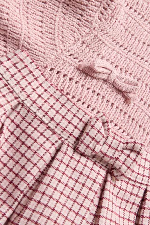 Baby Girls - Bow - baby outfit - 2 piece - pale pink