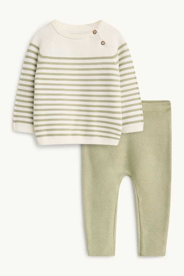 Baby Boys - Newborn outfit - 2 piece - green / cremewhite