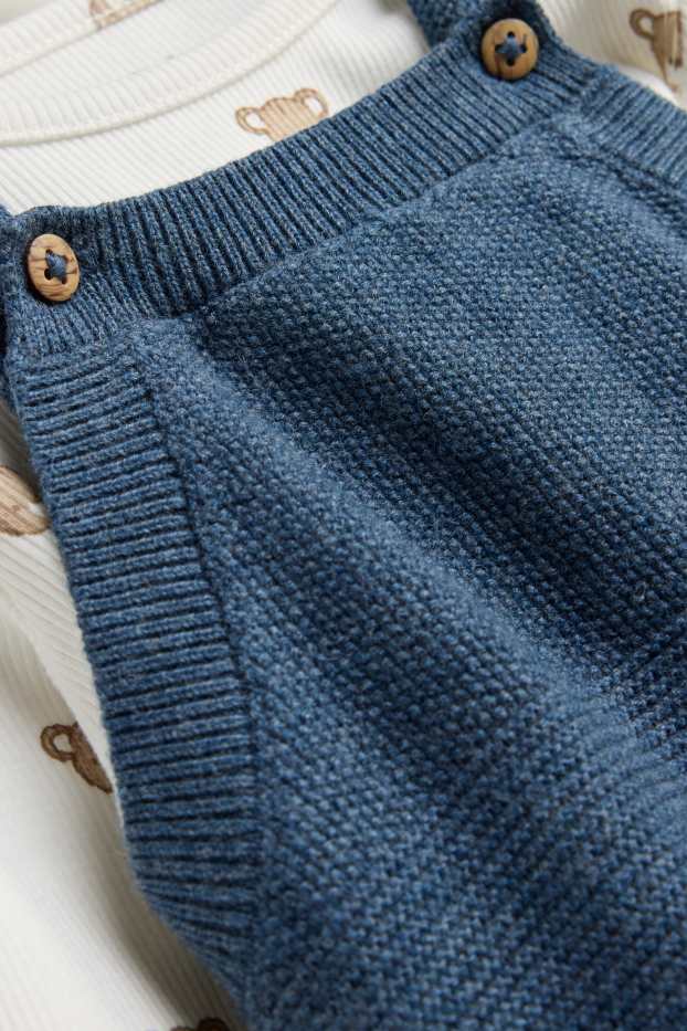Baby Boys - Teddy bear - newborn outfit - 2-piece - blue / white