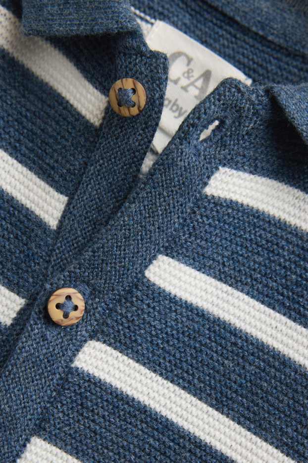 Baby Boys - Knitted baby jumpsuit - striped - blue / white