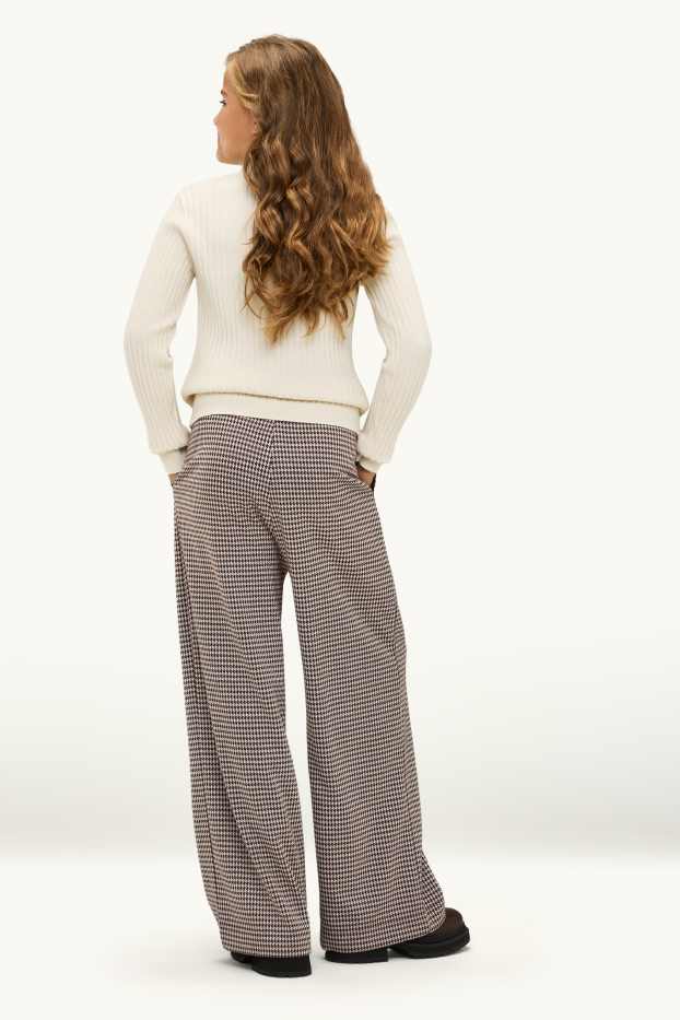 Children Girls - Cloth trousers - patterned - brown / cremewhite