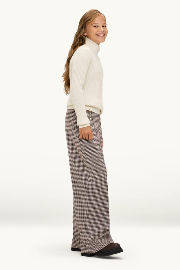 Children Girls - Cloth trousers - patterned - brown / cremewhite