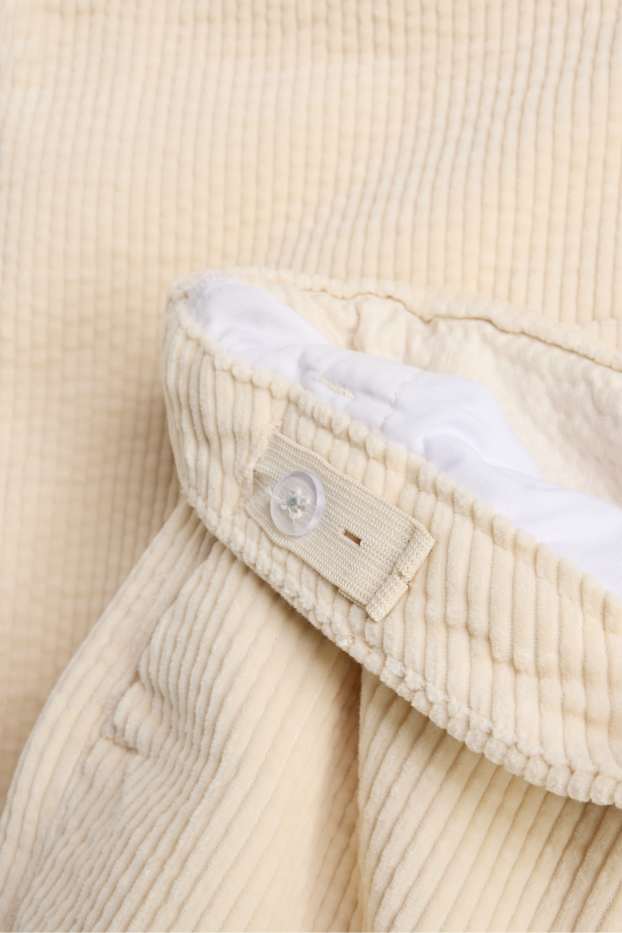 Children Girls - Corduroy trousers with belt - beige / brown