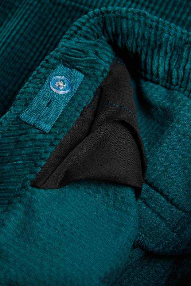 Children Girls - Corduroy trousers with belt - petrol