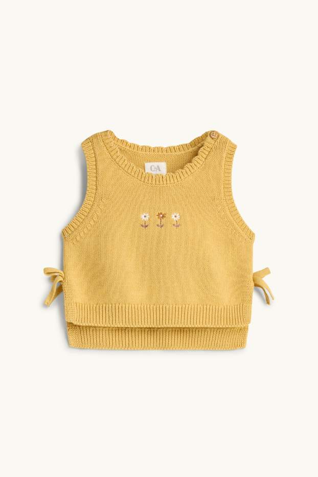 Baby Girls - Floral - baby outfit - 2 piece - mustard yellow
