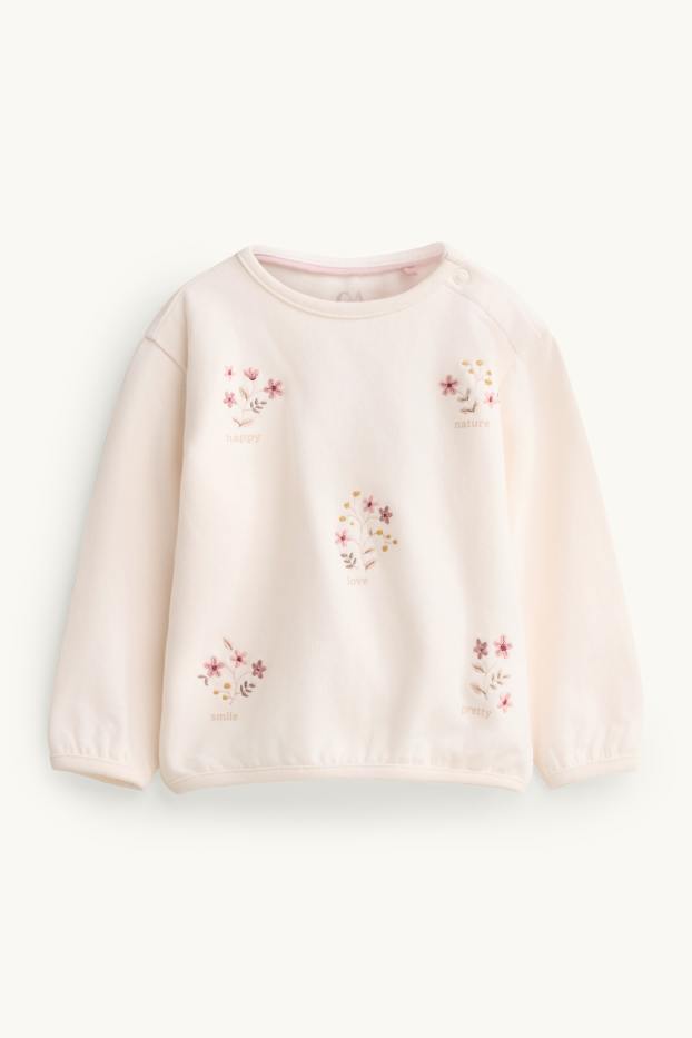 Baby Girls - Floral - baby outfit - 2 piece - white / rose