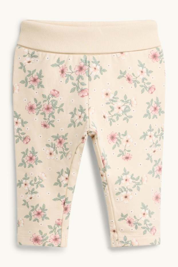 Baby Girls - Deer and flower - baby outfit - 3 piece - green / beige