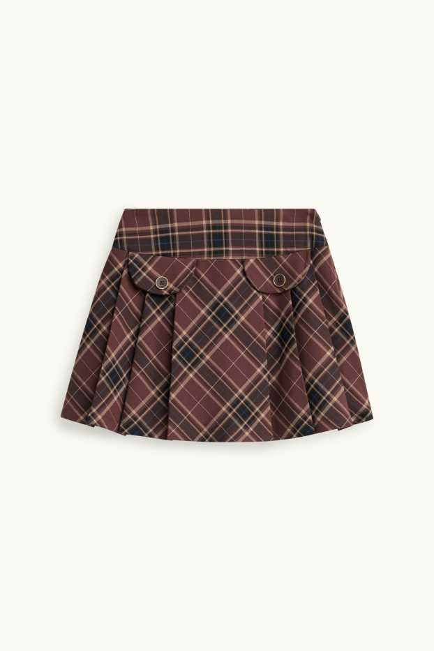 Children Girls - Set - skirt and tights - 2 piece - brown / beige