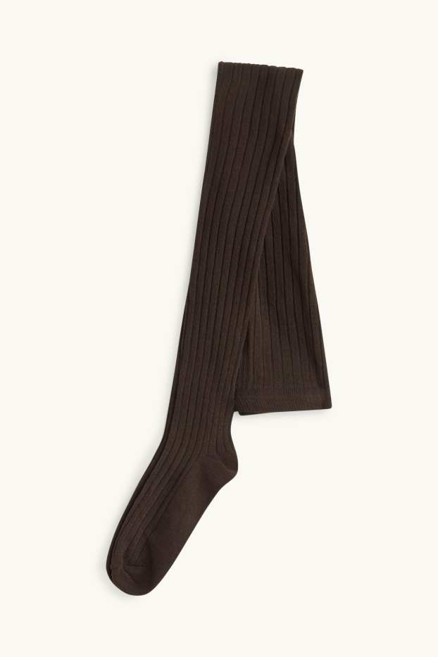 Children Girls - Set - skirt and tights - 2 piece - brown / beige
