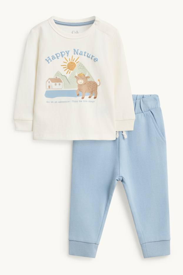 Baby Boys - Bull - baby outfit - 2 piece - blue / white