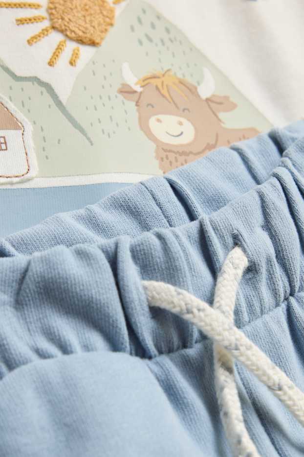 Baby Boys - Bull - baby outfit - 2 piece - blue / white